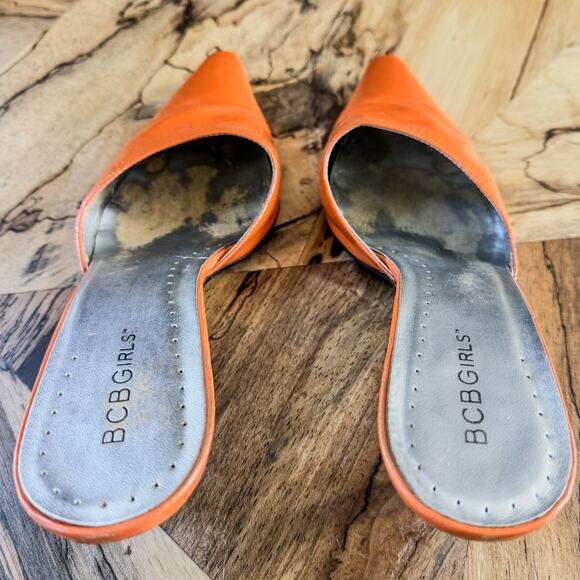 BCBGirls Orange Naplak Leather Melany Heels, Women's Size 9.5 - Picture 8 of 8